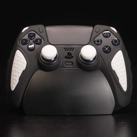 PlayVital Anti-Slip Silicone Case for PS5 Controller Black/White