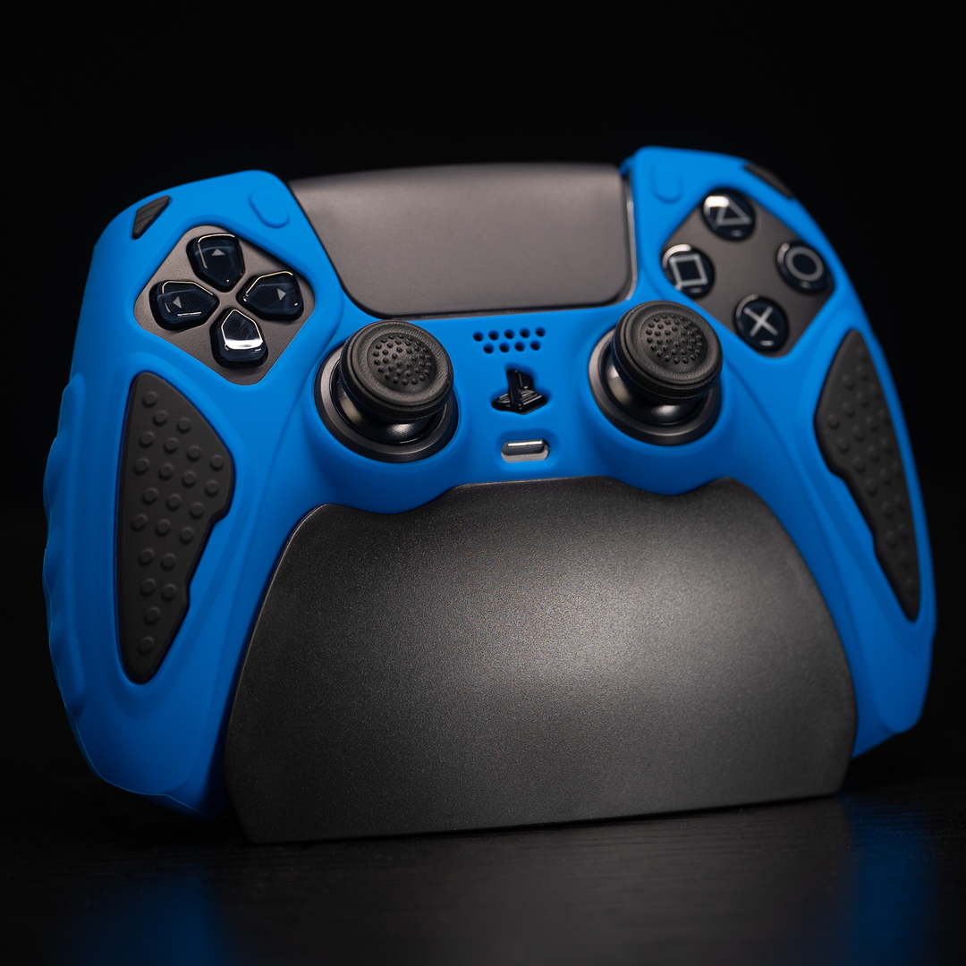 PlayVital Anti-Slip Silicone Case for PS5 Controller Blue/Black