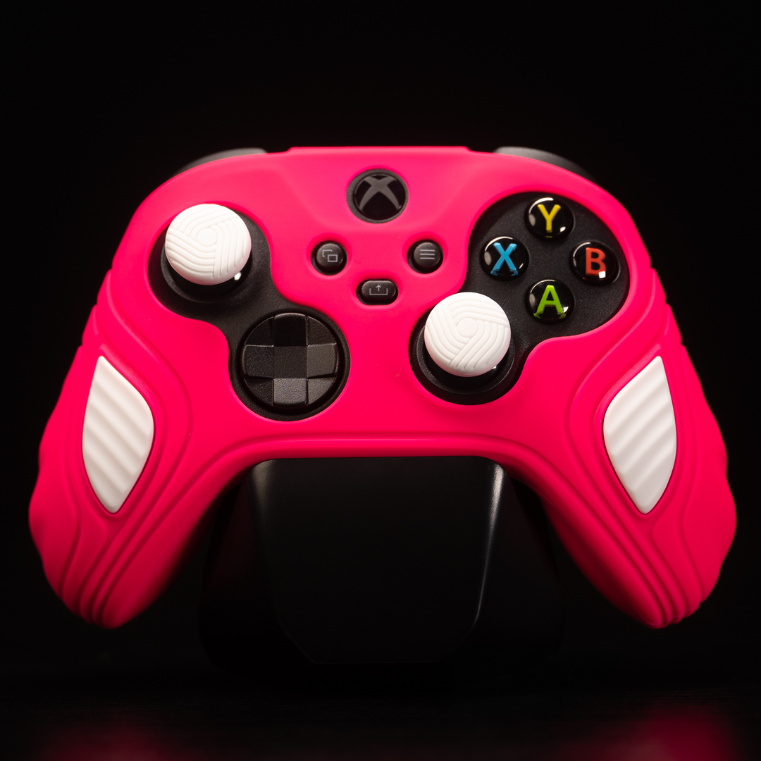PlayVital Anti-Slip Silicone Case for Xbox Series X/S Controller Hot Pink/White