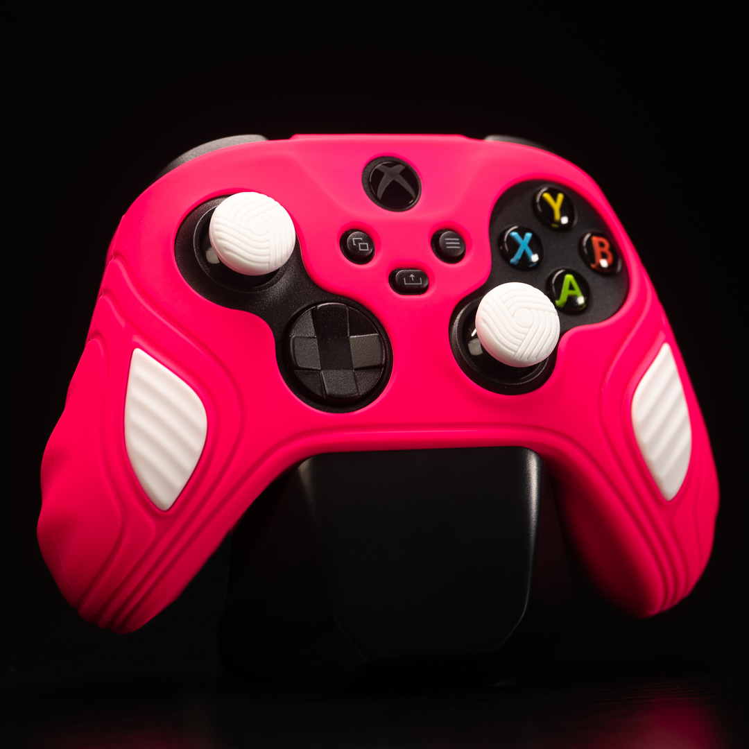 PlayVital Anti-Slip Silicone Case for Xbox Series X/S Controller Hot Pink/White