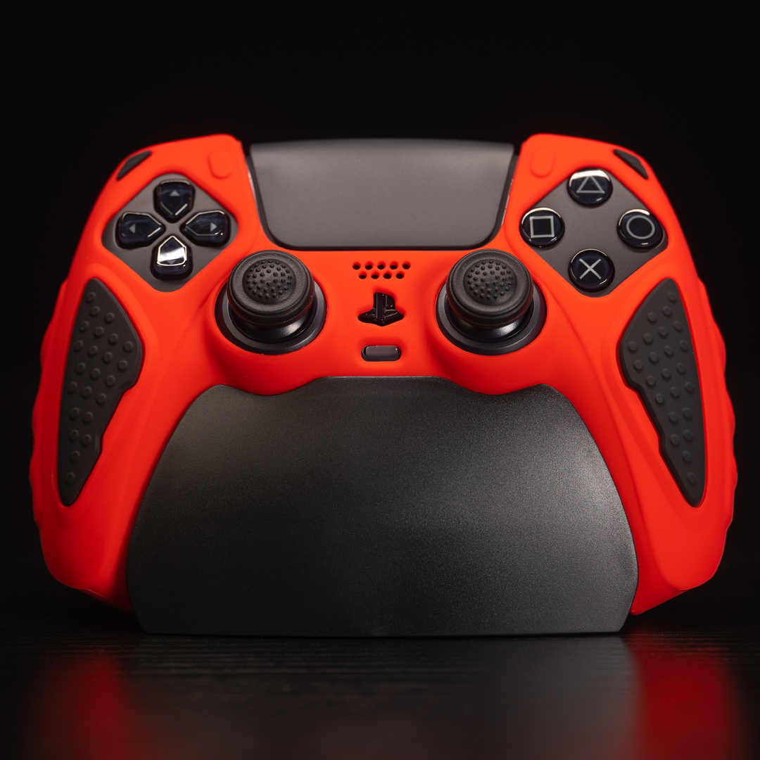 PlayVital Anti-Slip Silicone Case for PS5 Controller Red/Black