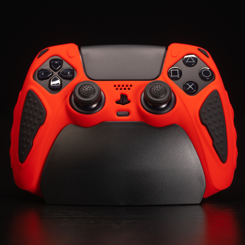 PlayVital Anti-Slip Silicone Case for PS5 Controller Red/Black