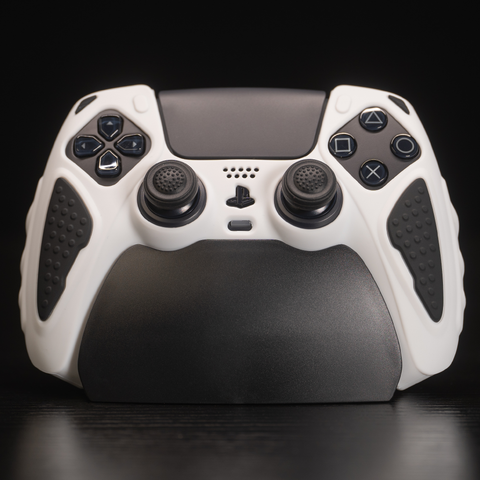 PlayVital Anti-Slip Silicone Case for PS5 Controller White/Black