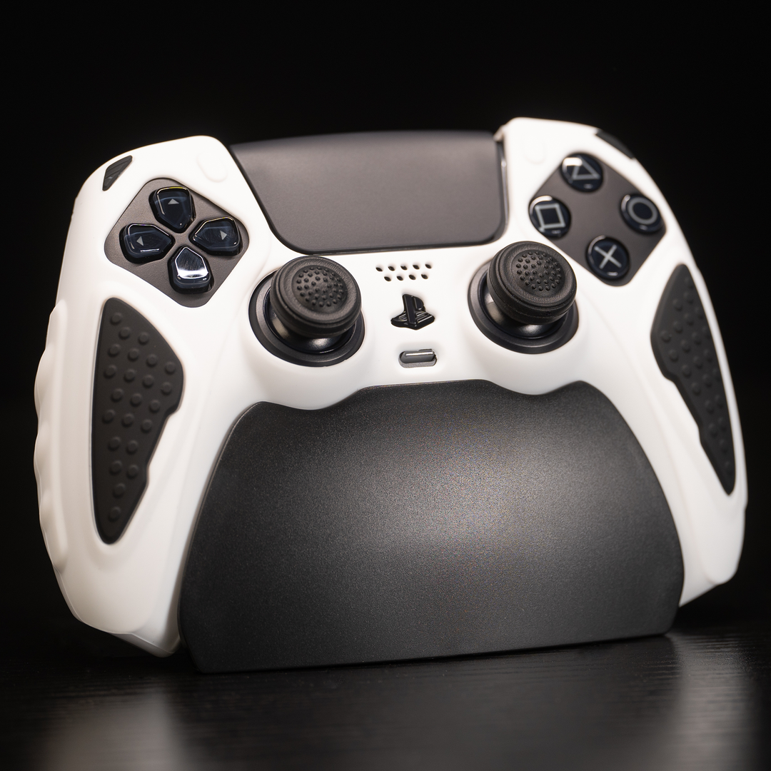 PlayVital Anti-Slip Silicone Case for PS5 Controller White/Black