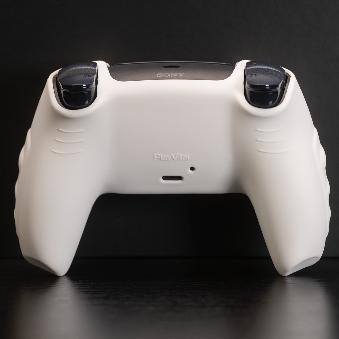 PlayVital Anti-Slip Silicone Case for PS5 Controller White/Black