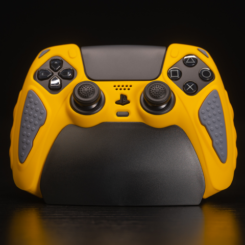 PlayVital Anti-Slip Silicone Case for PS5 Controller Yellow/Grey