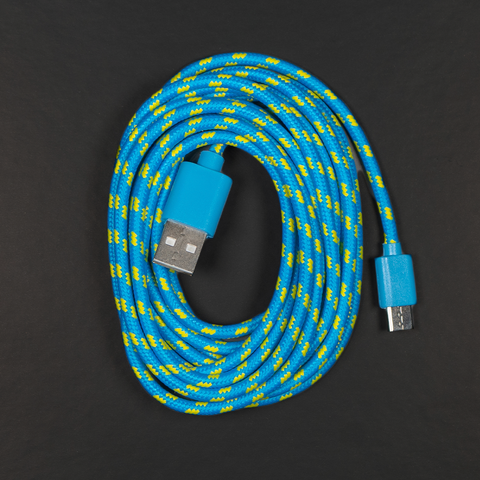 Blue Yellow USB-C Charging Cable Compatible with Xbox Series X/S & PS5