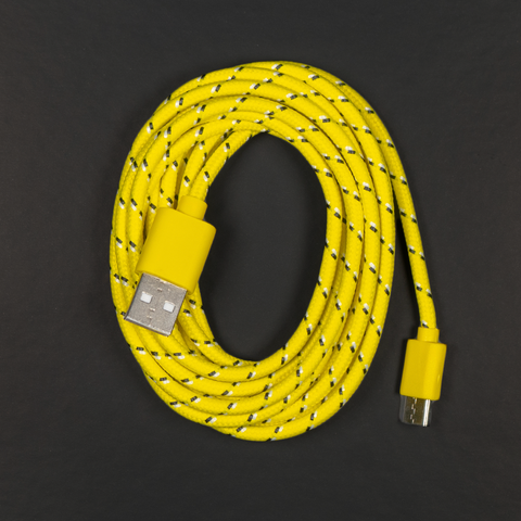 Yellow Black USB-C Charging Cable Compatible with Xbox Series X/S & PS5