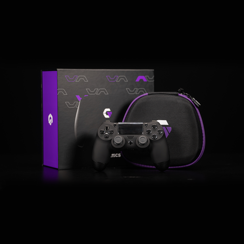 Black/Silver Grip PS4 Controller