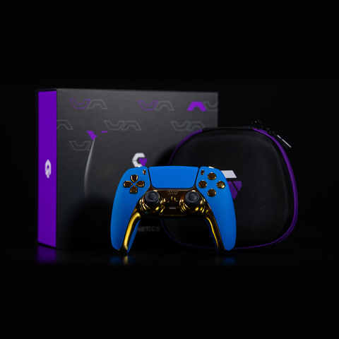 French Blue Chrome Gold PS5
