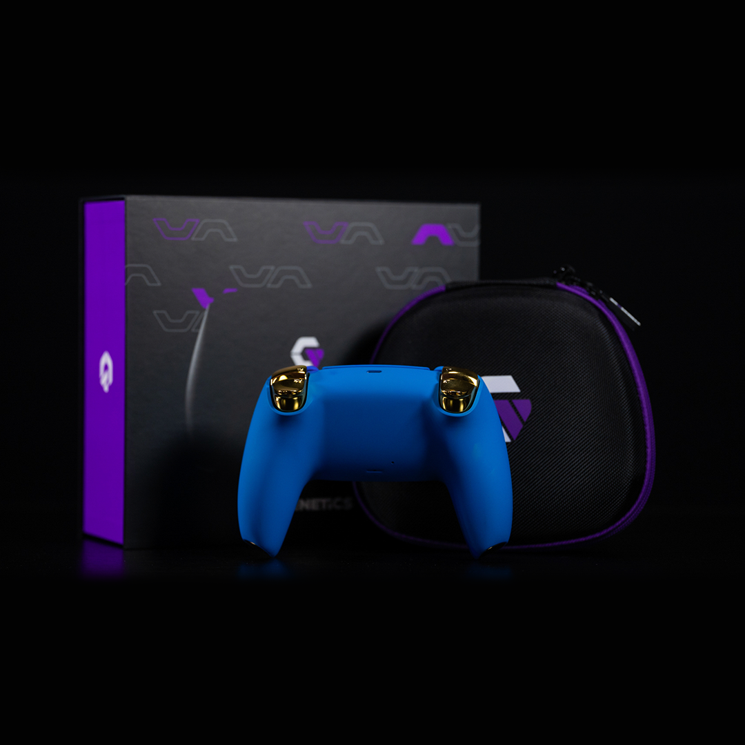 French Blue Chrome Gold PS5