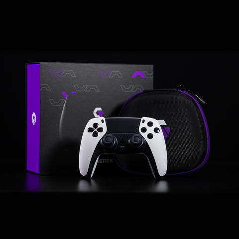 Black & White with Purple Resin Buttons PS5