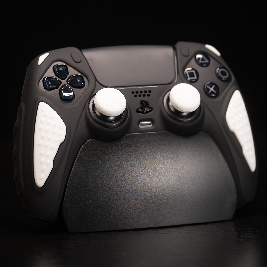 PlayVital Anti-Slip Silicone Case for PS5 Controller Black/White