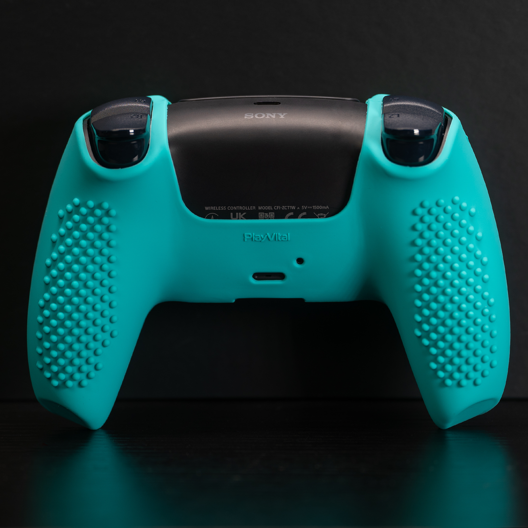 PlayVital Anti-Slip Silicone Case for PS5 Controller Cyan