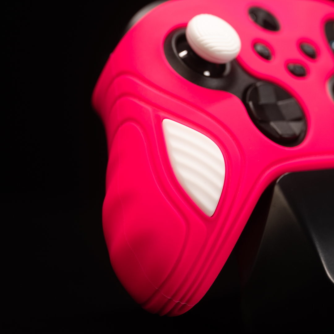 PlayVital Anti-Slip Silicone Case for Xbox Series X/S Controller Hot Pink/White