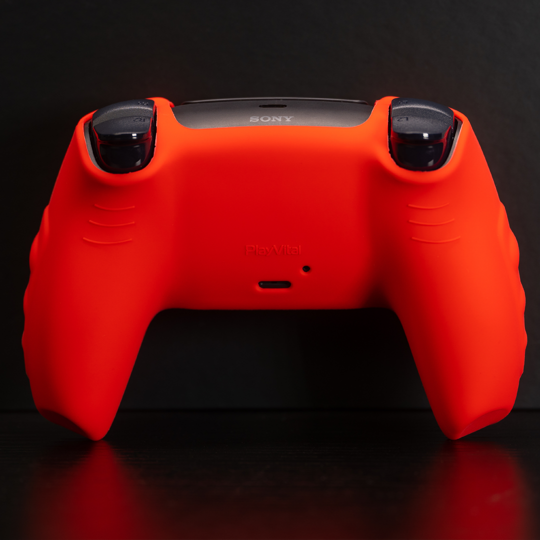 PlayVital Anti-Slip Silicone Case for PS5 Controller Red/Black