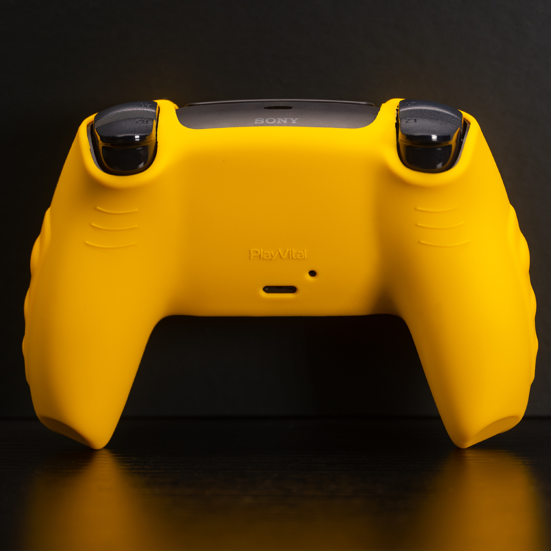 PlayVital Anti-Slip Silicone Case for PS5 Controller Yellow/Grey