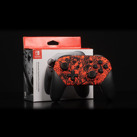 Nintendo Switch Pro Controller Chrome Red Skull
